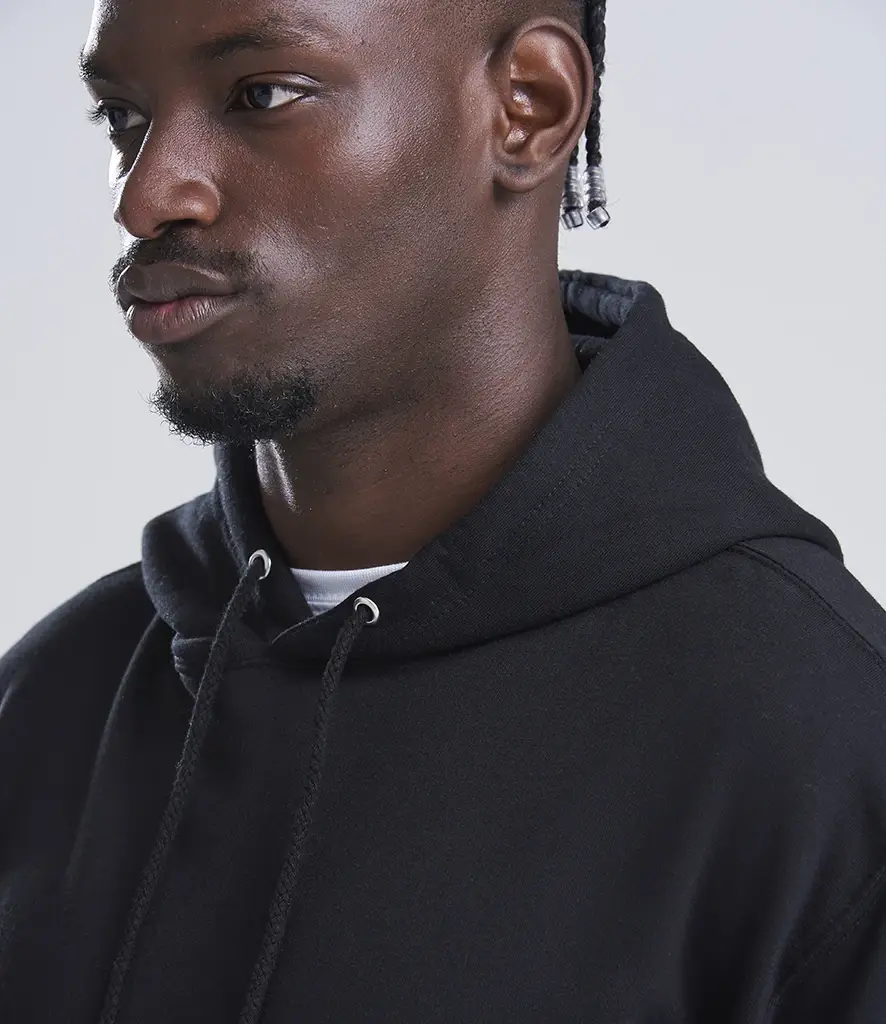 AWDis College Hoodie – Deep Black – JH001 Deep Black Model