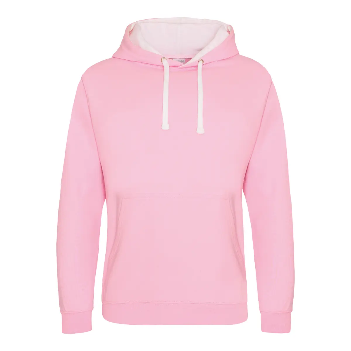 AWDis Just Hoods Varsity hoodie – Baby Pink/Arctic White – Manufacturer original blank front