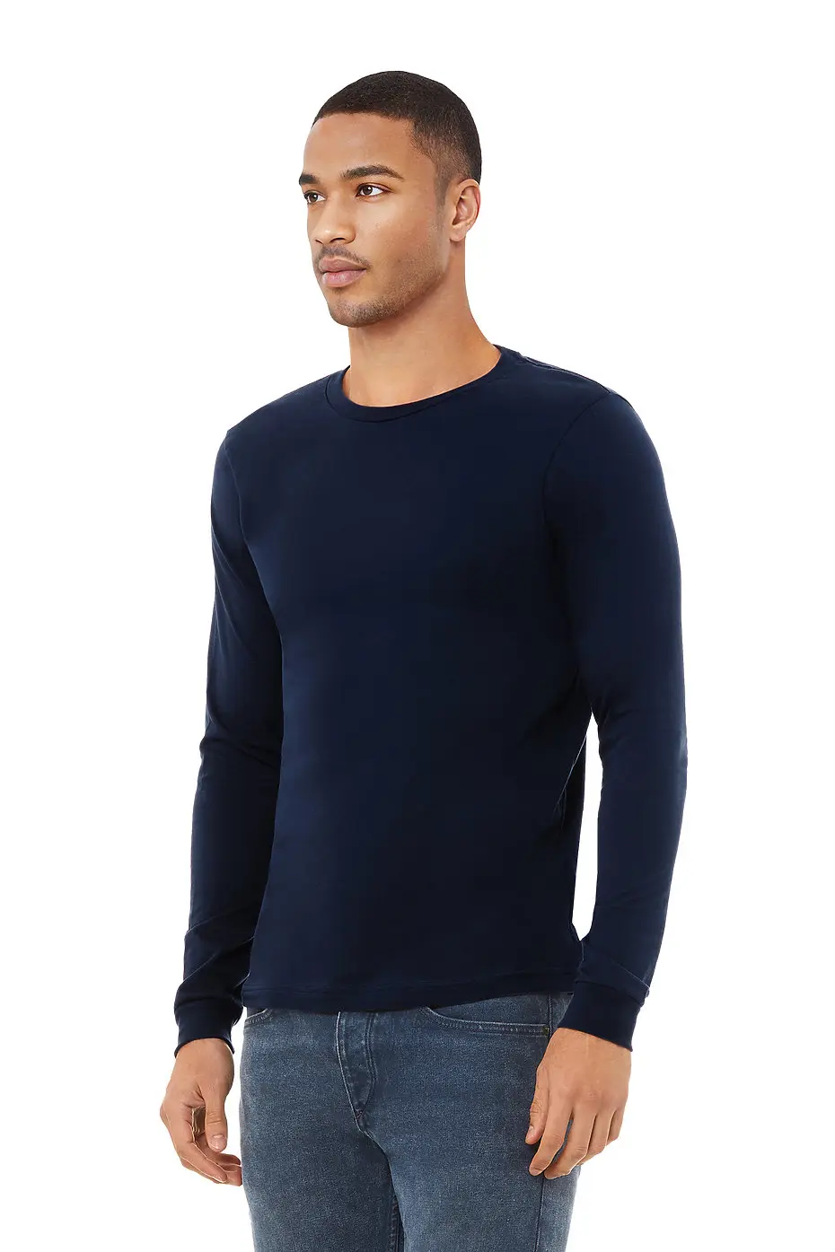 Bella+Canvas Unisex Jersey long sleeve tee – Navy – photograph 2