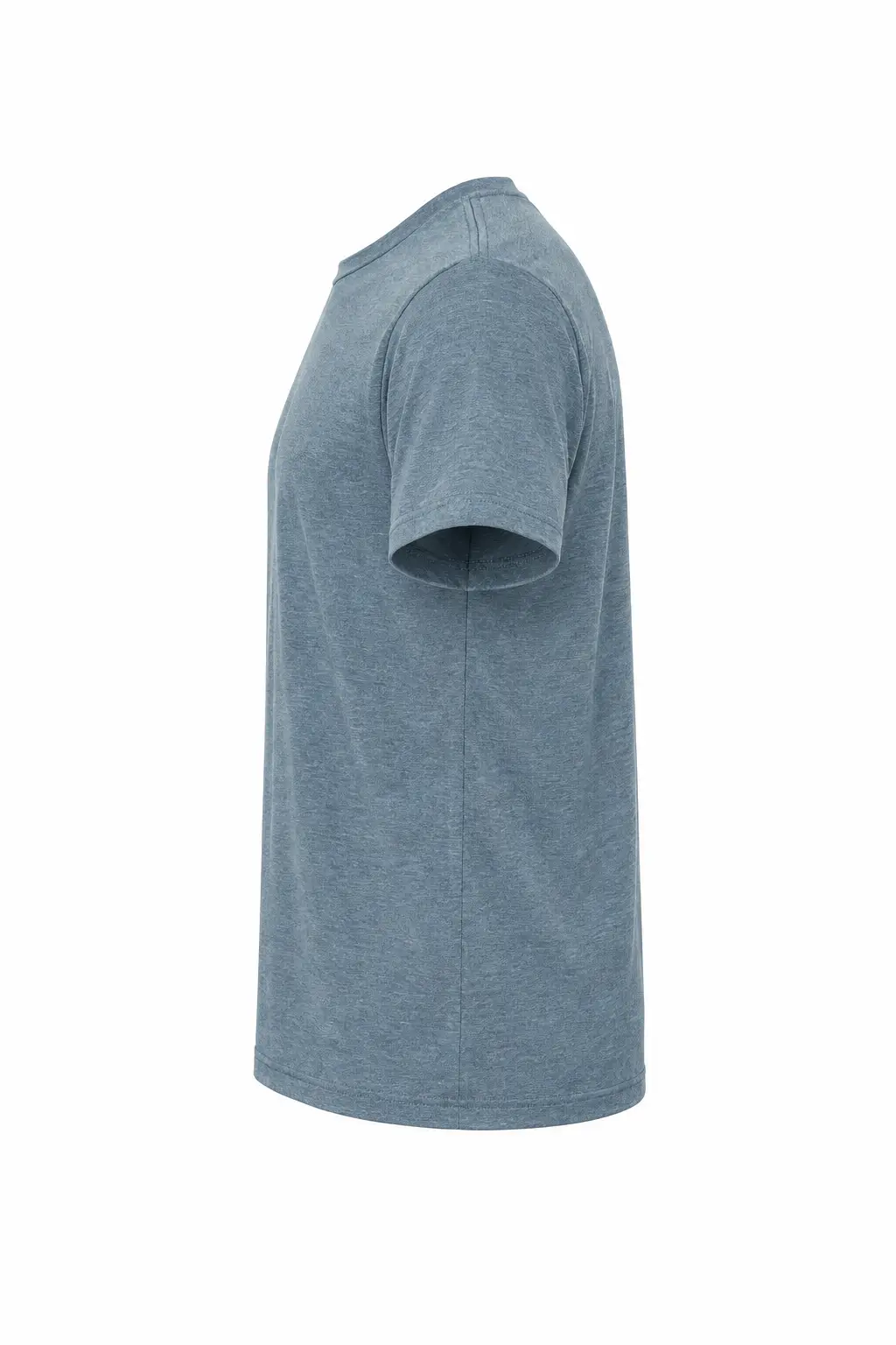 Bella+Canvas Unisex triblend crew neck t-shirt – Denim Triblend – Illustrative view: side