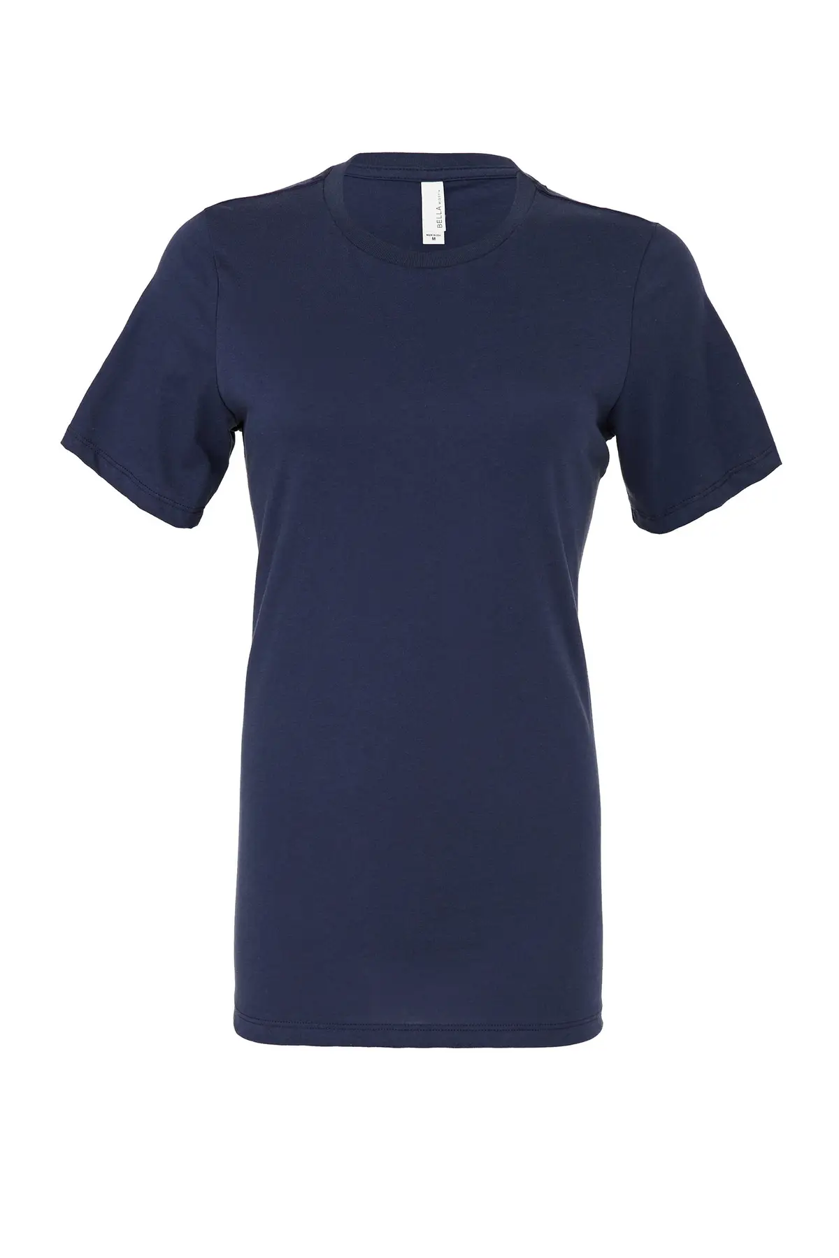 Bella+Canvas Women's relaxed Jersey short sleeve tee – Navy – Original product photograph: flat front