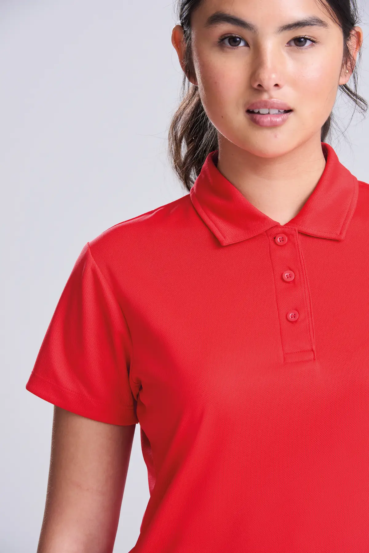 AWDis Just Cool Women's cool polo – Fire Red – Original on-model photograph 40