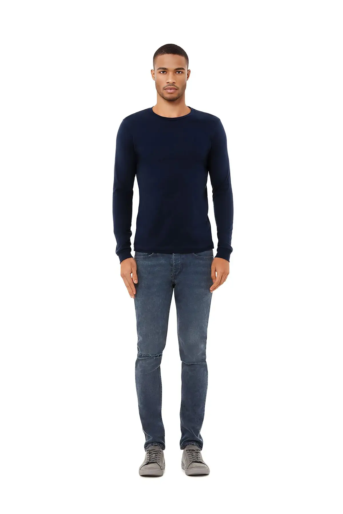 Bella+Canvas Unisex Jersey long sleeve tee – Navy
