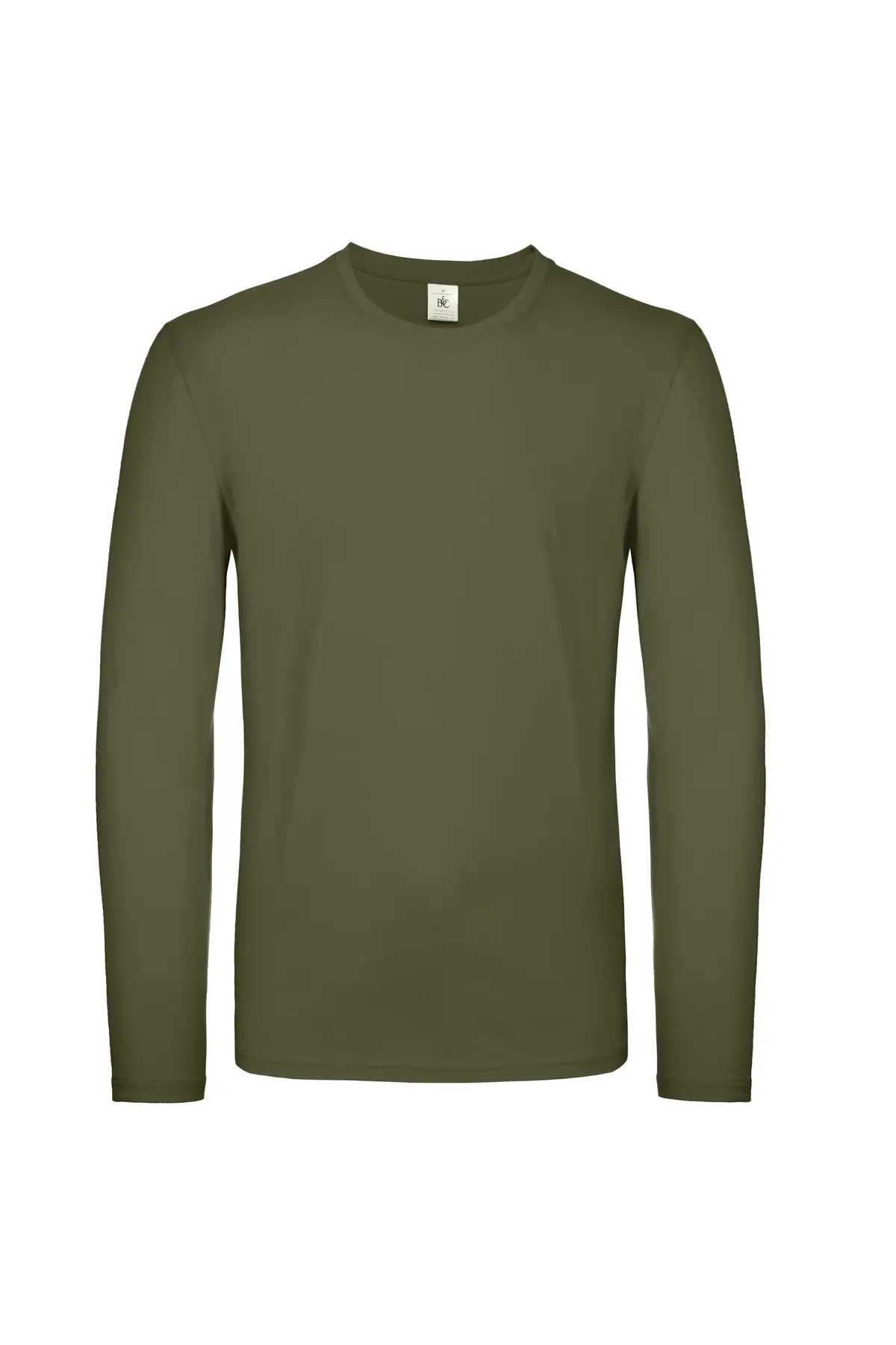 B&C E150 Long Sleeve T-Shirt – Urban Khaki – Manufacturer original blank front