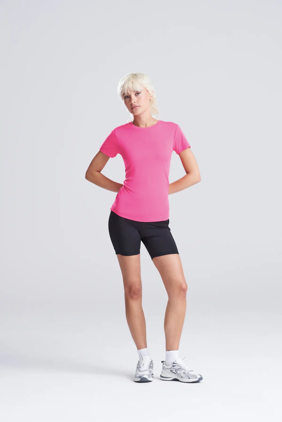 AWDis Just Cool Women's cool T – Hyper Pink – Original on-model photograph 00