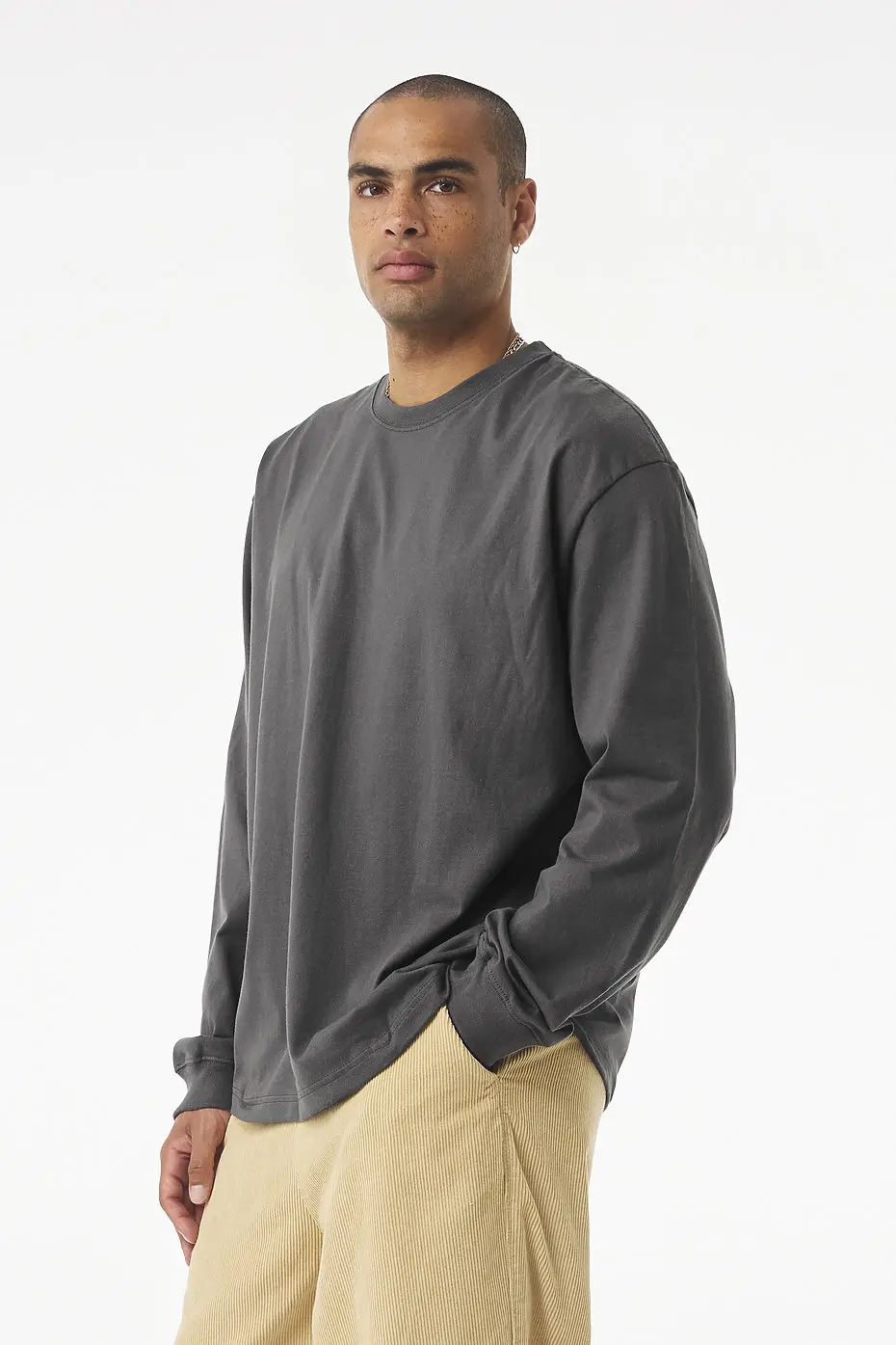 Bella+Canvas Unisex long sleeve heavy tee – Asphalt – photograph 2