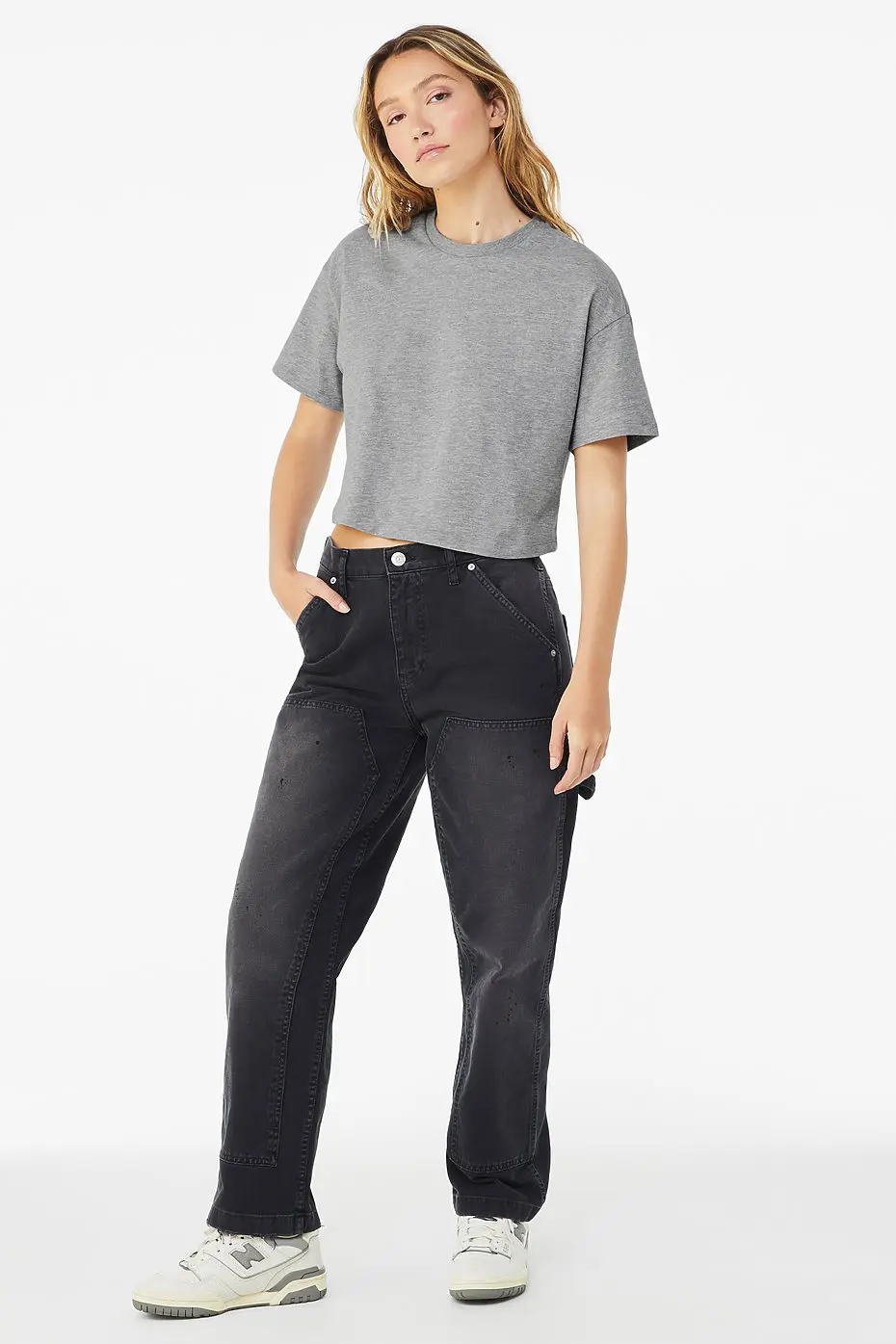 Bella+Canvas Women’s Jersey crop tee – Athletic Heather – photograph 4
