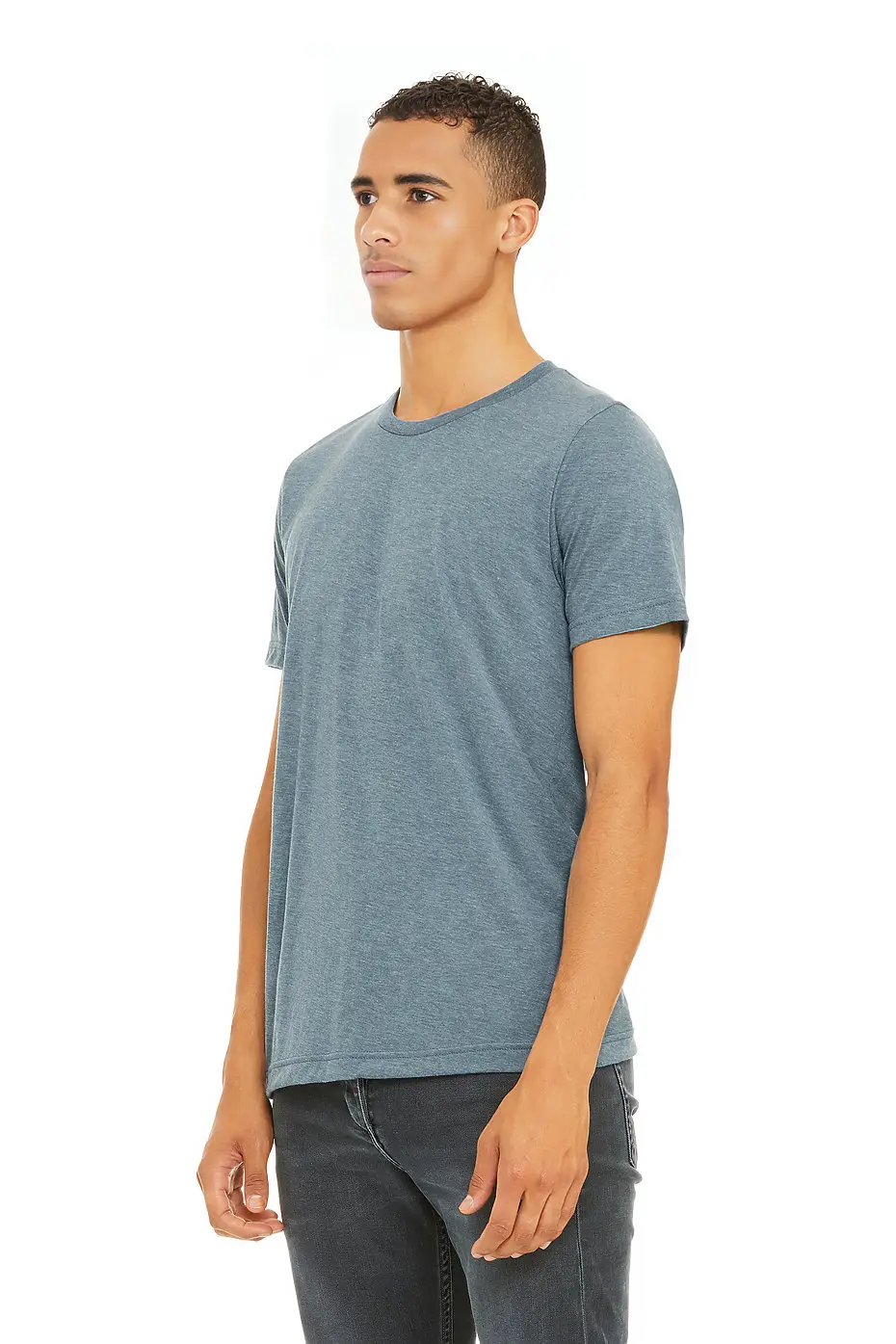 Bella+Canvas Unisex triblend crew neck t-shirt – Denim Triblend – photograph 2