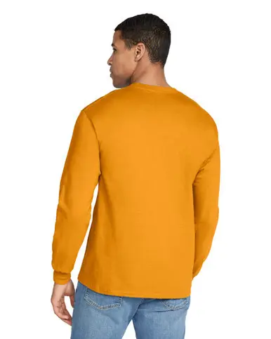 Gildan Ultra Cotton adult long sleeve t-shirt – Gold – photograph 5