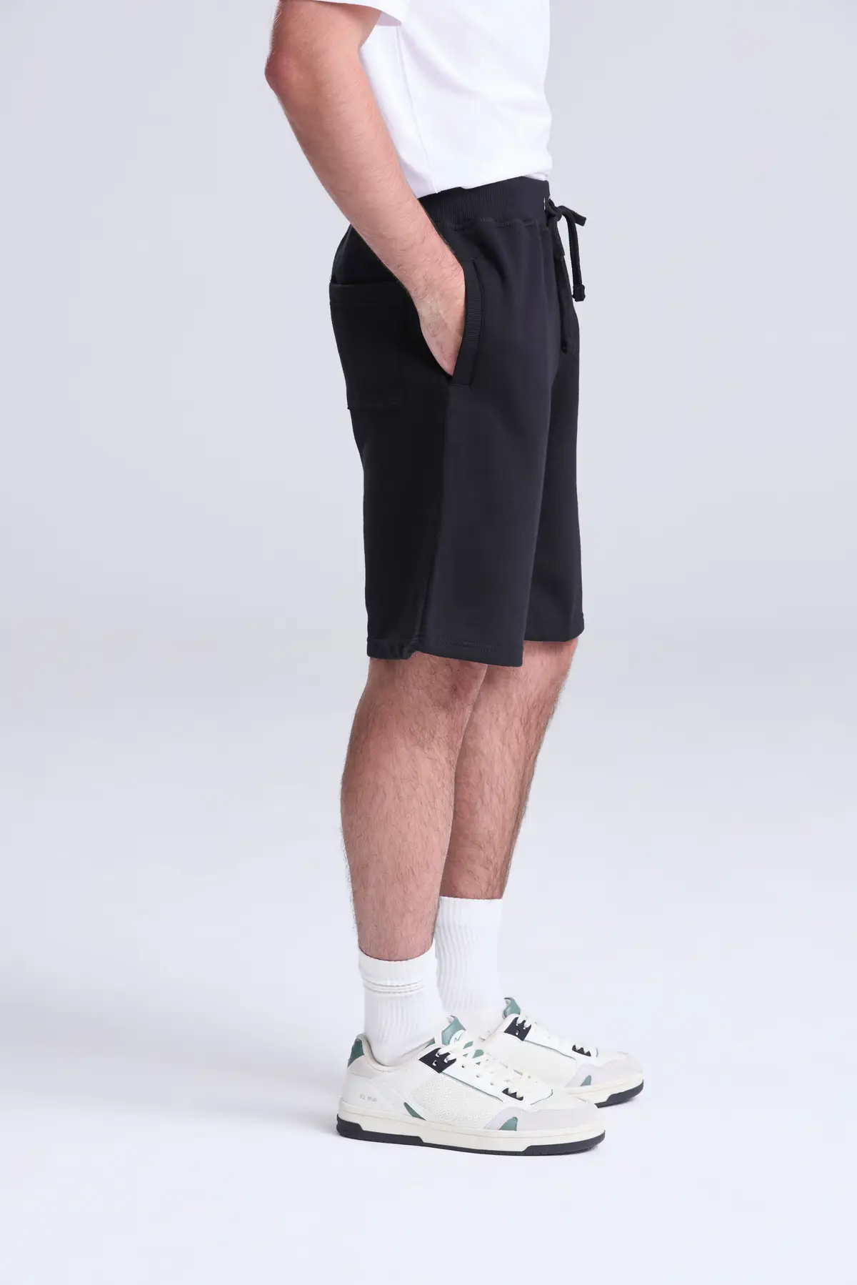AWDis Just Hoods Campus shorts – Deep Black – Original on-model photograph 04