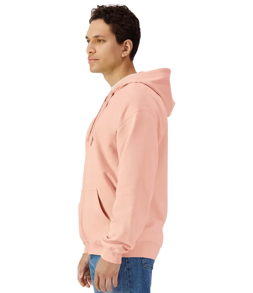 Gildan Softstyle midweight fleece adult full-zip hooded sweatshirt – Dusty Rose – GD69 Dusty Rose Model