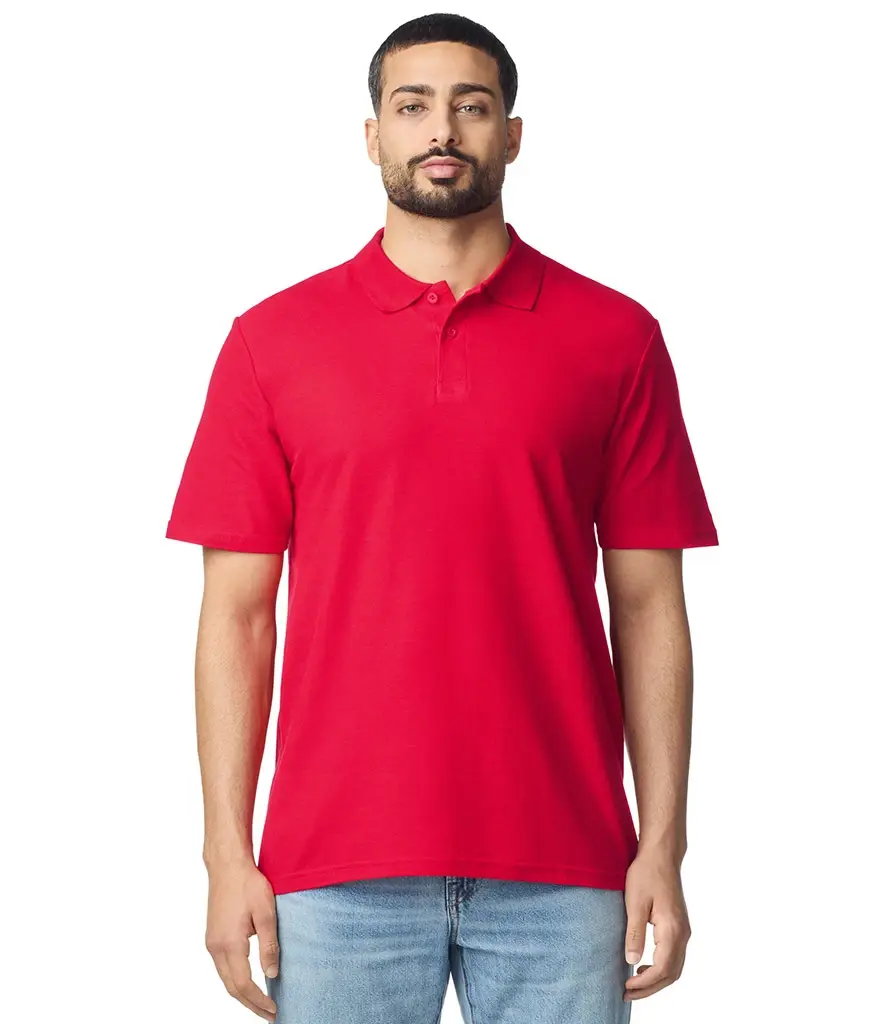 Gildan Softstyle adult double piqué polo – Red