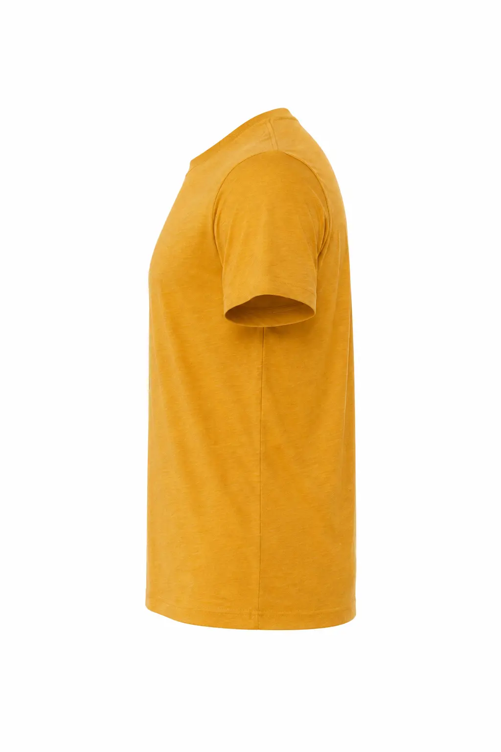 Bella+Canvas Unisex heather CVC short sleeve t-shirt – Heather Mustard – Illustrative view: side