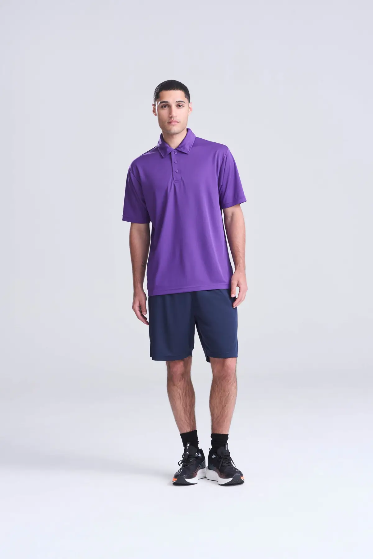 AWDis Just Cool Cool polo – Purple – AWDis original on-model photograph