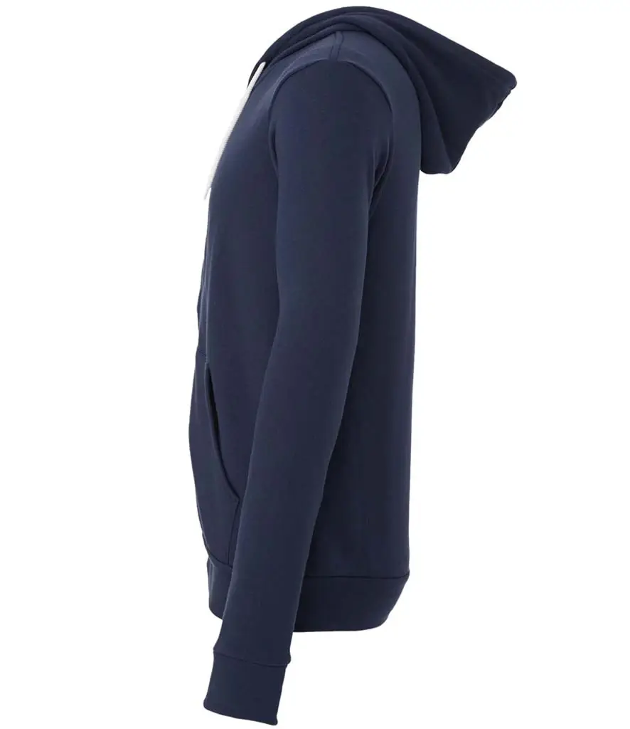 Bella+Canvas Unisex polycotton fleece full-zip hoodie – Navy – CV3739 Navy Left