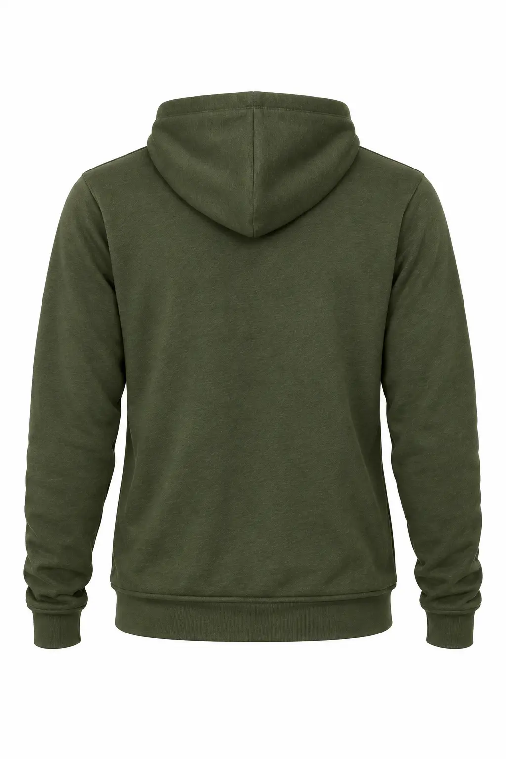 Bella+Canvas Unisex polycotton fleece pullover hoodie – Military Green – Illustrative view: back