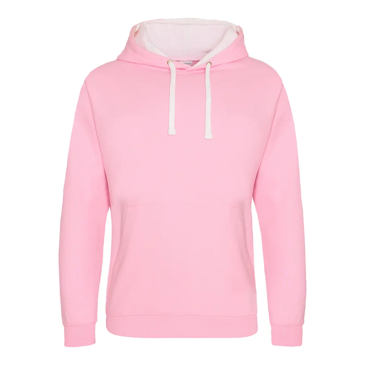 AWDis Just Hoods Varsity hoodie – Baby Pink/Arctic White – AWDis original product front