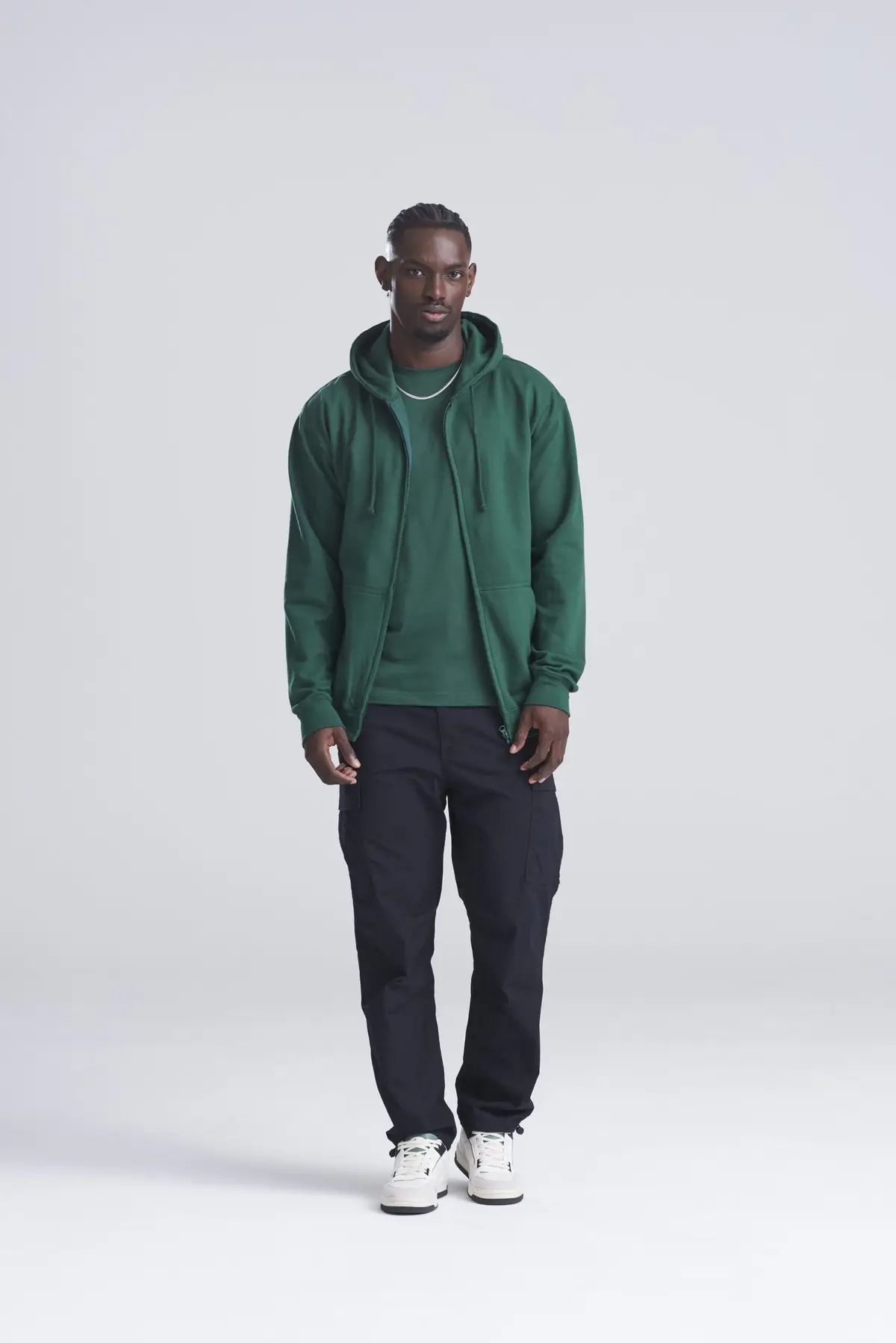 AWDis Just Hoods Zoodie – Bottle Green – AWDis original on-model photograph