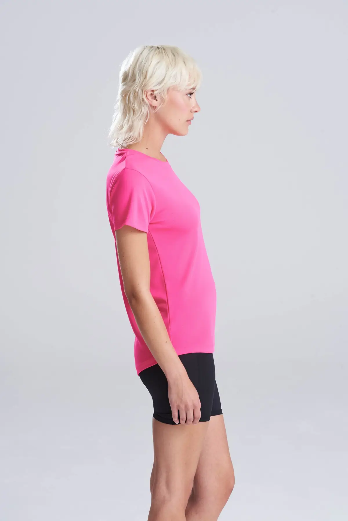 AWDis Just Cool Women's cool T – Hyper Pink – AWDis original on-model photograph