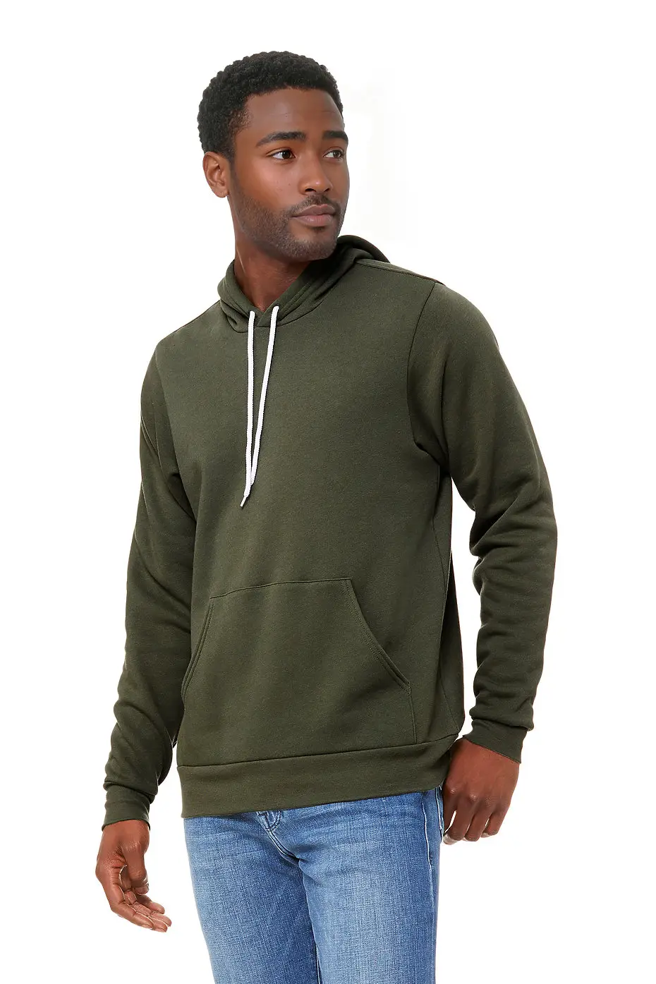 Bella+Canvas Unisex polycotton fleece pullover hoodie – Military Green – photograph 2