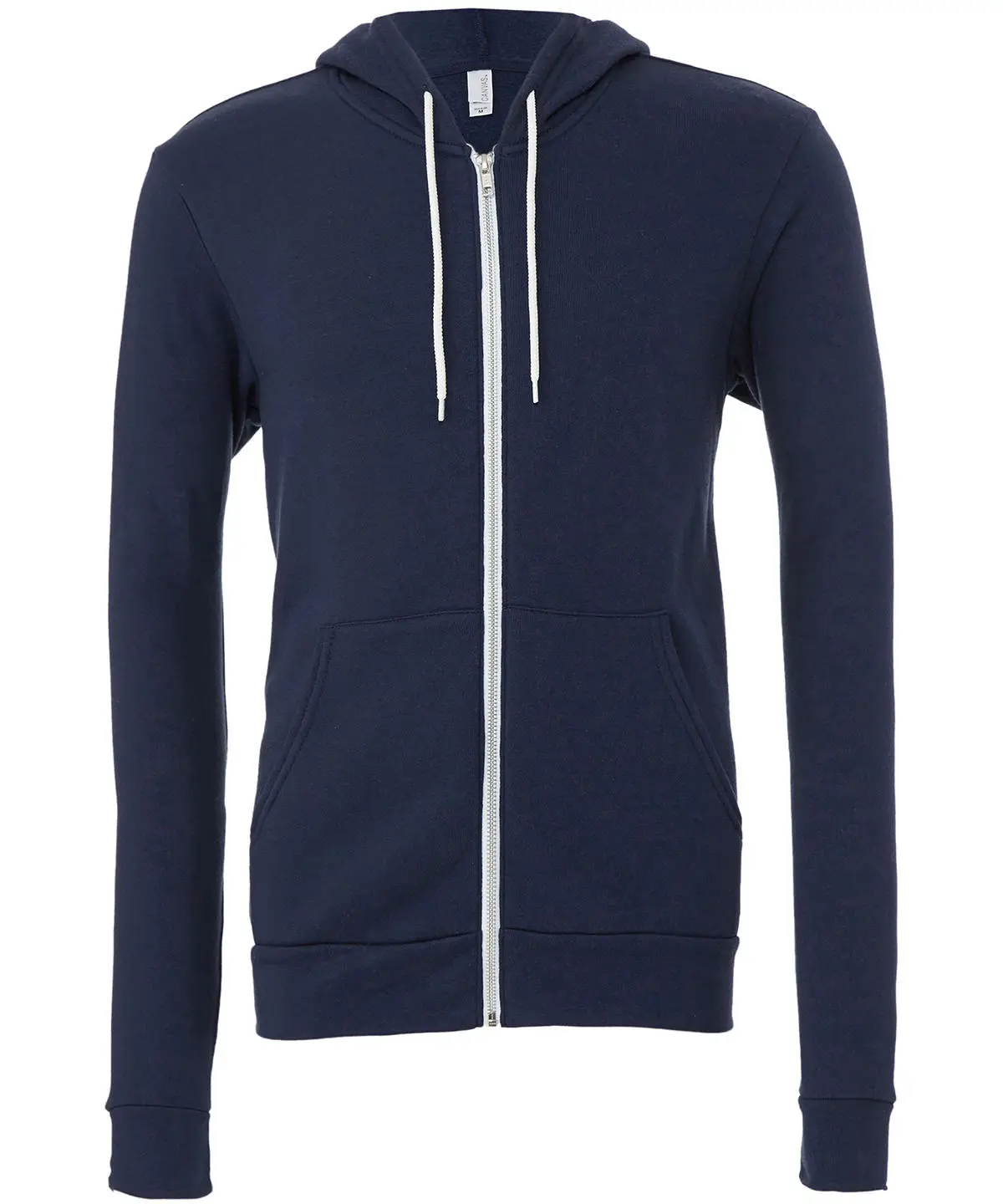 Bella+Canvas Unisex polycotton fleece full-zip hoodie – Navy – CV3739 Navy Front