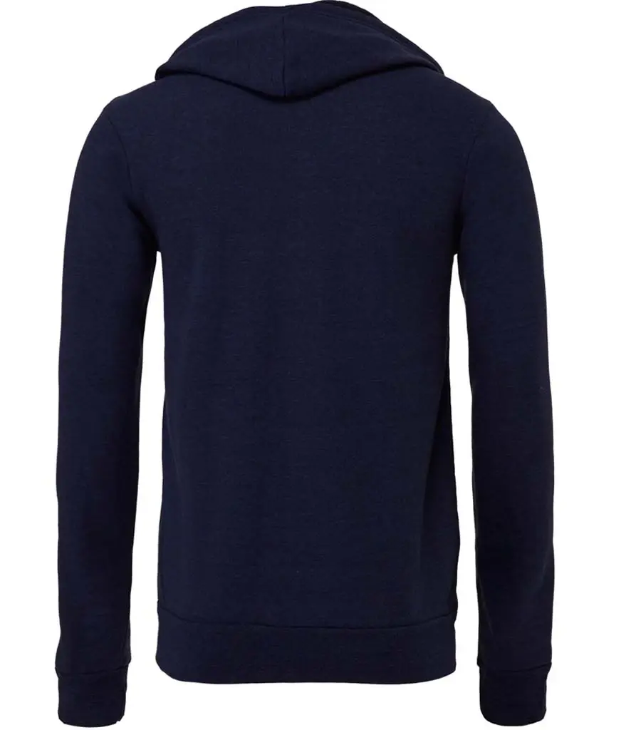 Bella+Canvas Unisex polycotton fleece full-zip hoodie – Navy – CV3739 Navy Back