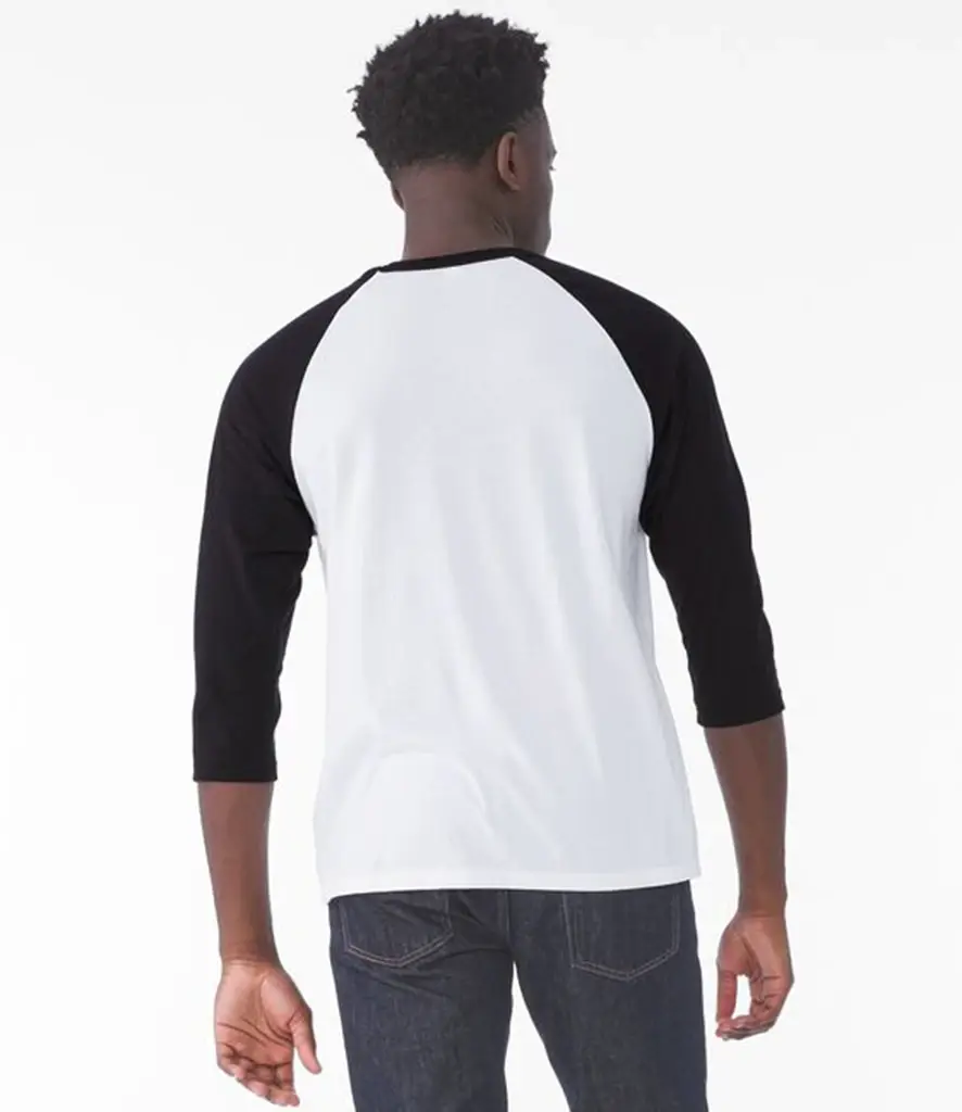 Bella+Canvas Unisex triblend ¾ sleeve baseball t-shirt – White/Black – CV3200 White/Black Model