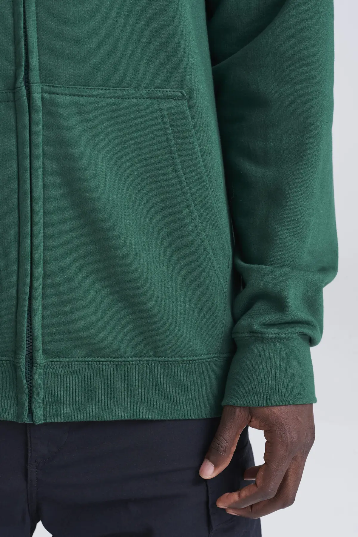 AWDis Just Hoods Zoodie – Bottle Green – AWDis original on-model photograph