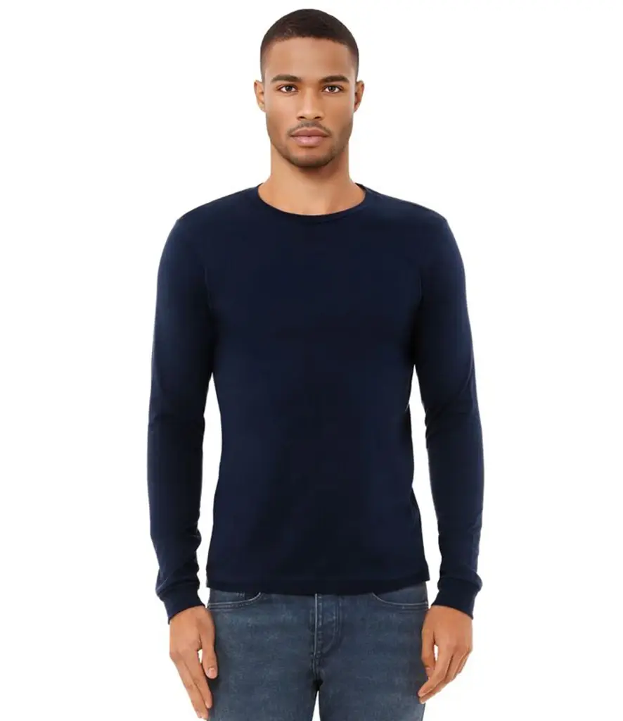 Bella+Canvas Unisex Jersey long sleeve tee – Navy – CV3501 Navy Model