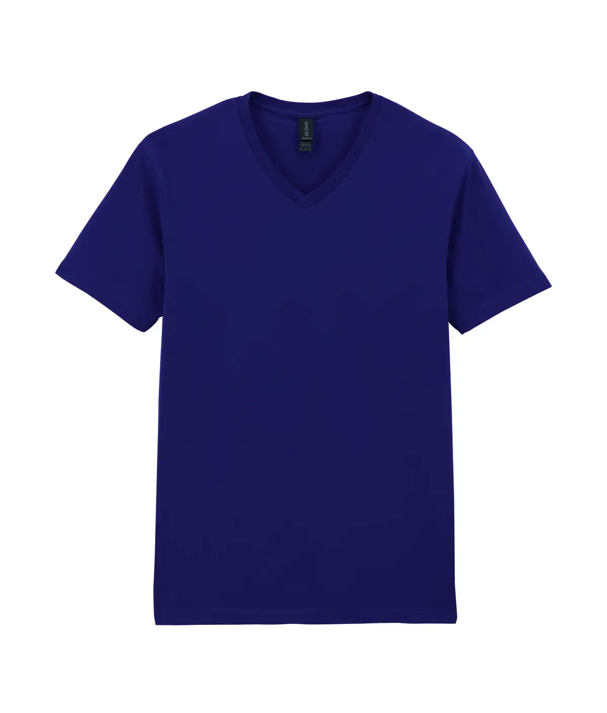 Gildan Softstyle V-Neck T-Shirt – Navy – Original product photograph: flat front