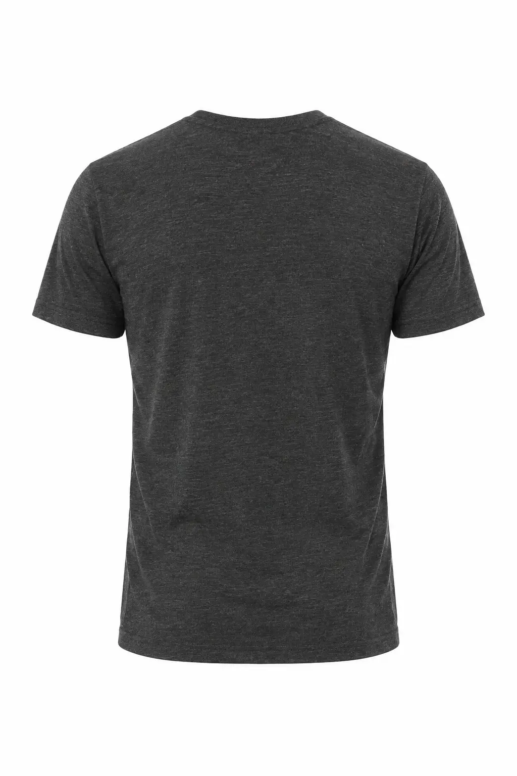 Bella+Canvas Unisex heather CVC short sleeve v-neck tee – Dark Grey Heather – Illustrative view: back