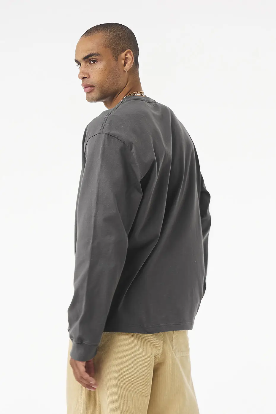 Bella+Canvas Unisex long sleeve heavy tee – Asphalt – photograph 3