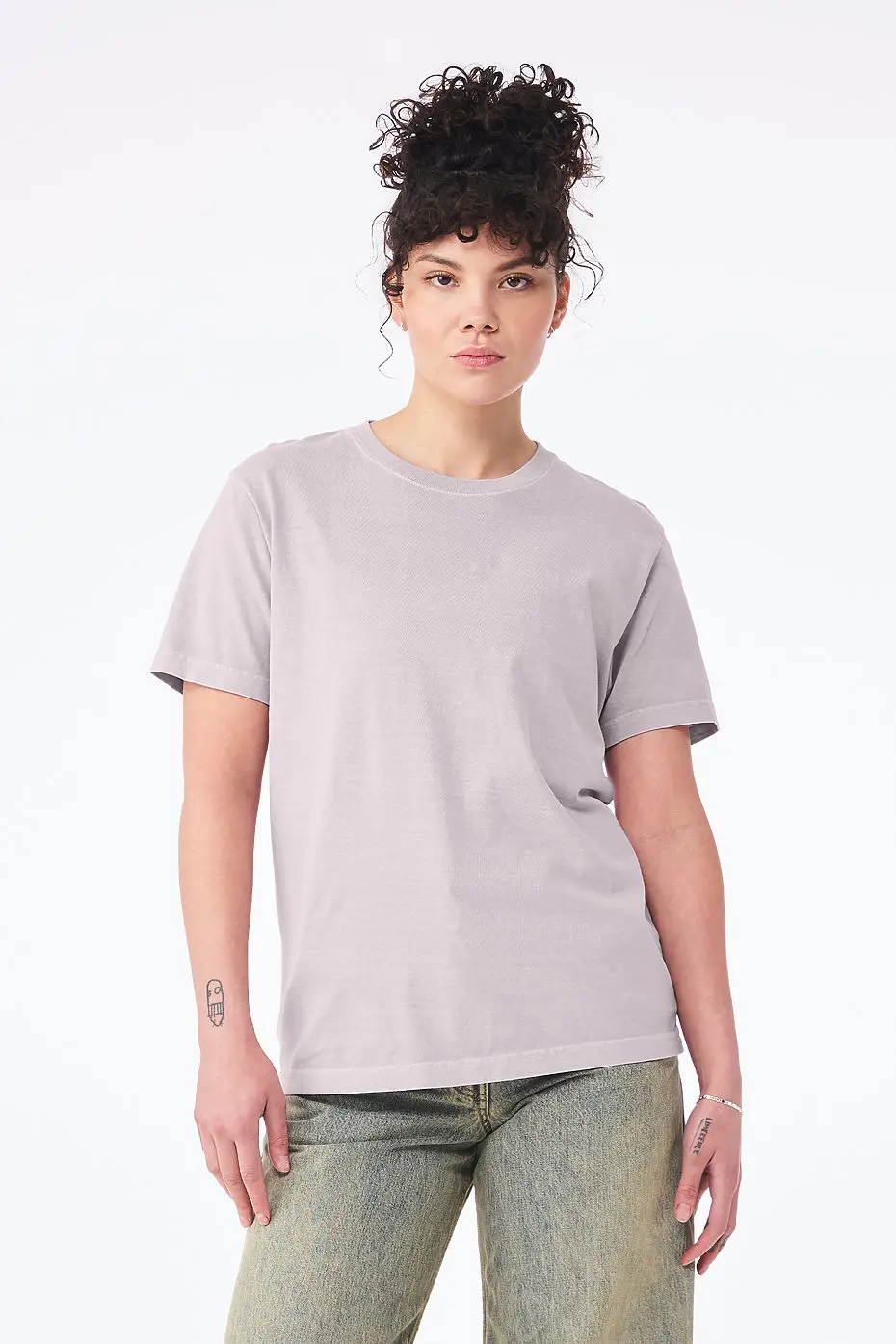 Bella+Canvas Unisex heavyweight washed tee – Washed Lavender – photograph 4