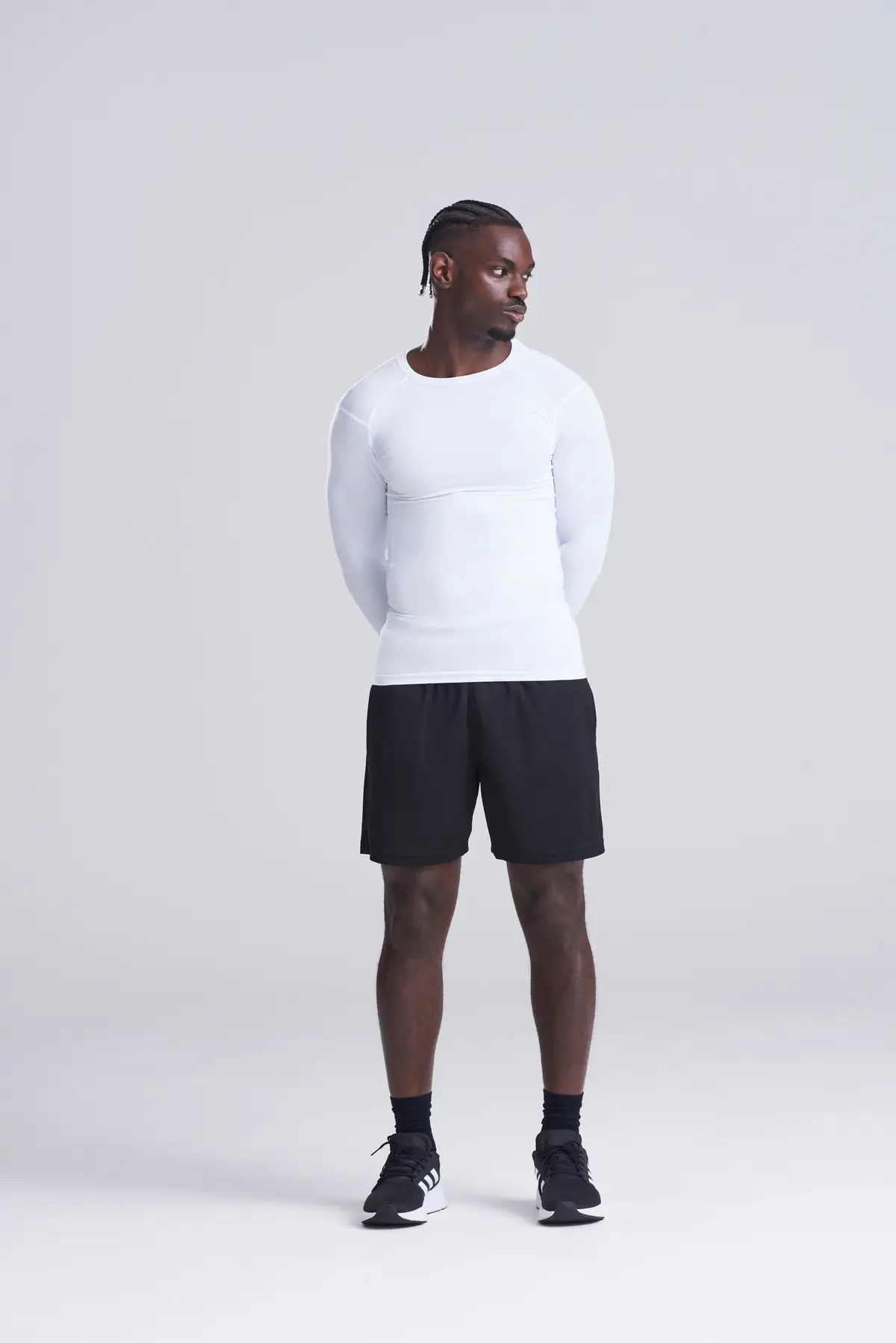 AWDis Just Cool Cool shorts – Jet Black – Original on-model photograph 01