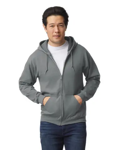 Gildan Heavy Blend full-zip hooded sweatshirt – Graphite Heather – photograph 4