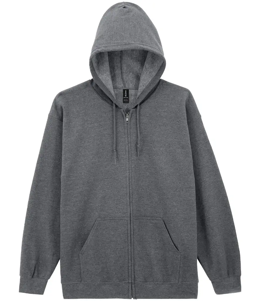Gildan Heavy Blend full-zip hooded sweatshirt – Graphite Heather – GD58 Graphite Heather Front