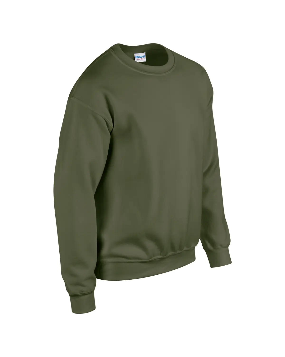 Gildan Heavy Blend Sweatshirt – Military Green – Original product photograph: side