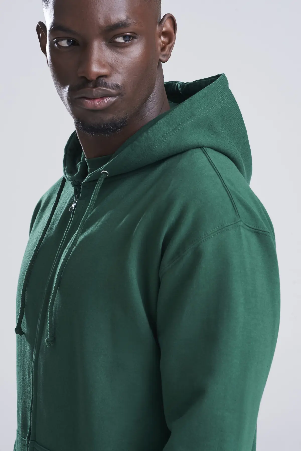 AWDis Just Hoods Zoodie – Bottle Green – AWDis original on-model photograph