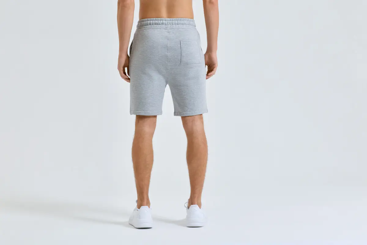 TriDri Jogger Shorts – Heather Grey – Original on-model photograph 02
