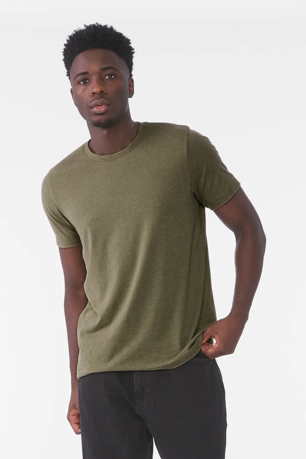 Bella+Canvas Unisex sueded tee – Heather Olive