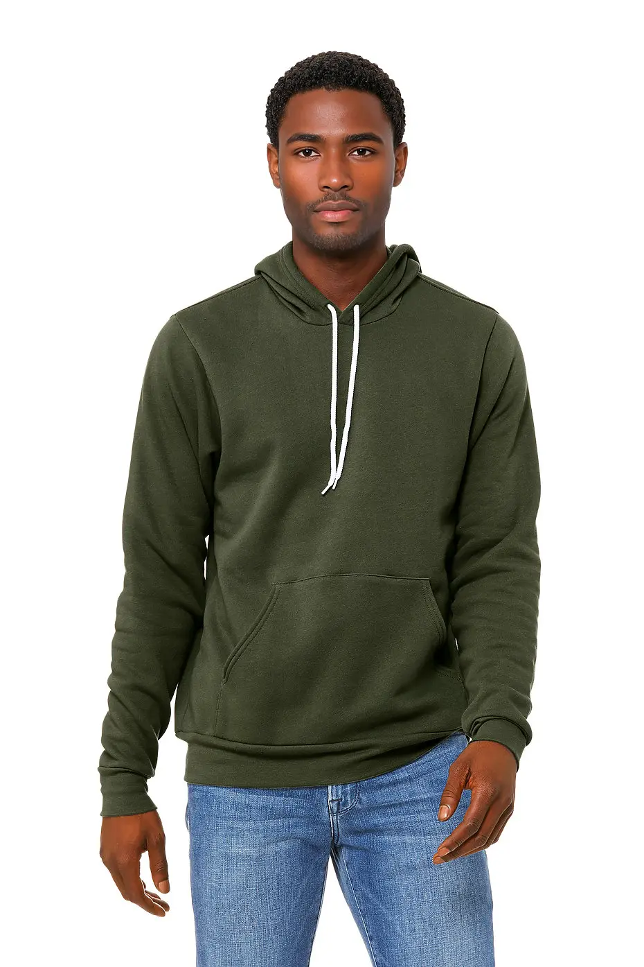 Bella+Canvas Unisex polycotton fleece pullover hoodie – Military Green
