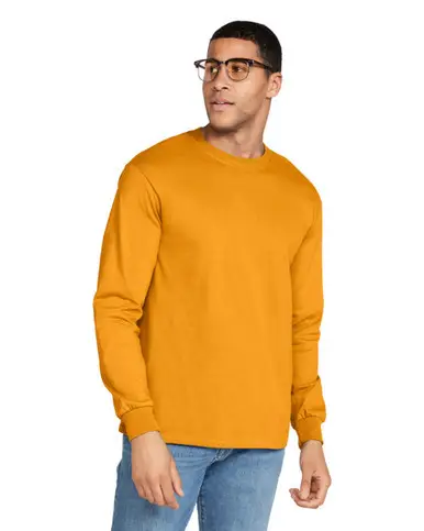 Gildan Ultra Cotton adult long sleeve t-shirt – Gold – photograph 4