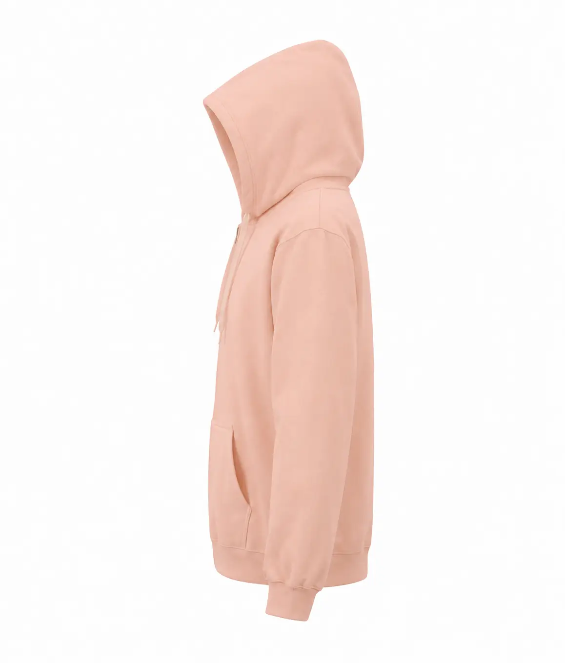 Gildan Softstyle midweight fleece adult full-zip hooded sweatshirt – Dusty Rose – Illustrative view: side