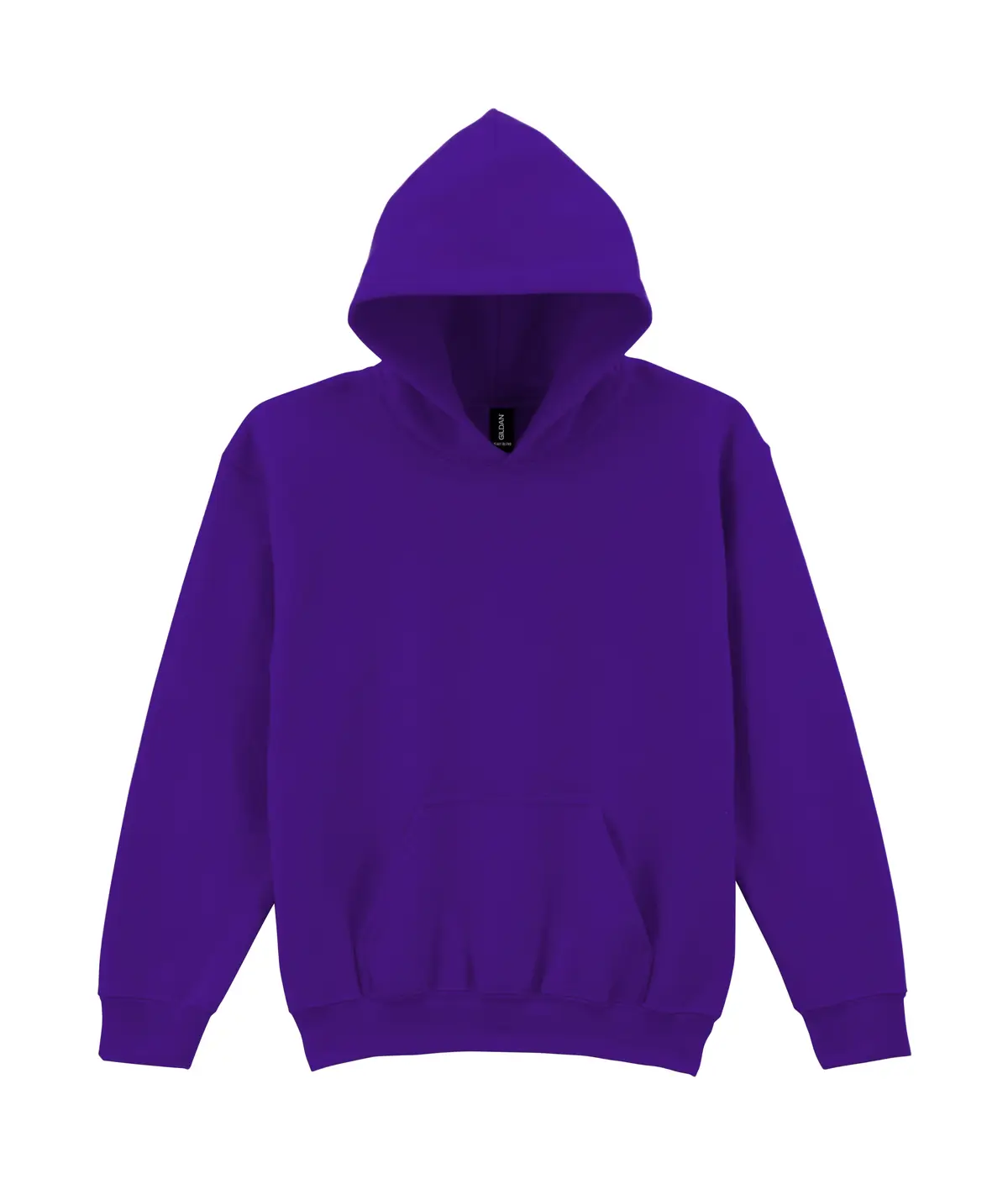 Gildan Heavy Blend youth hooded sweatshirt – Purple – Original product photograph: flat front