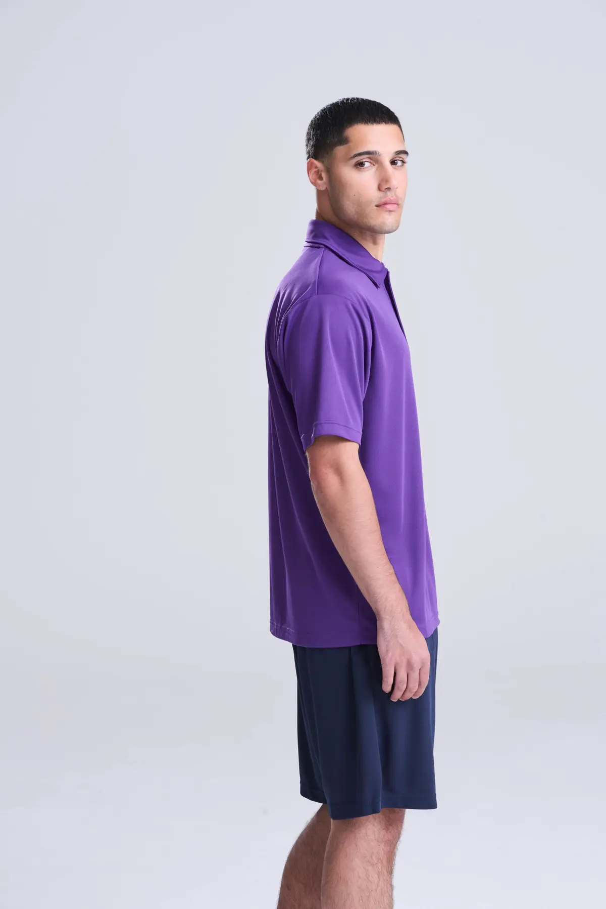 AWDis Just Cool Cool polo – Purple – AWDis original on-model photograph
