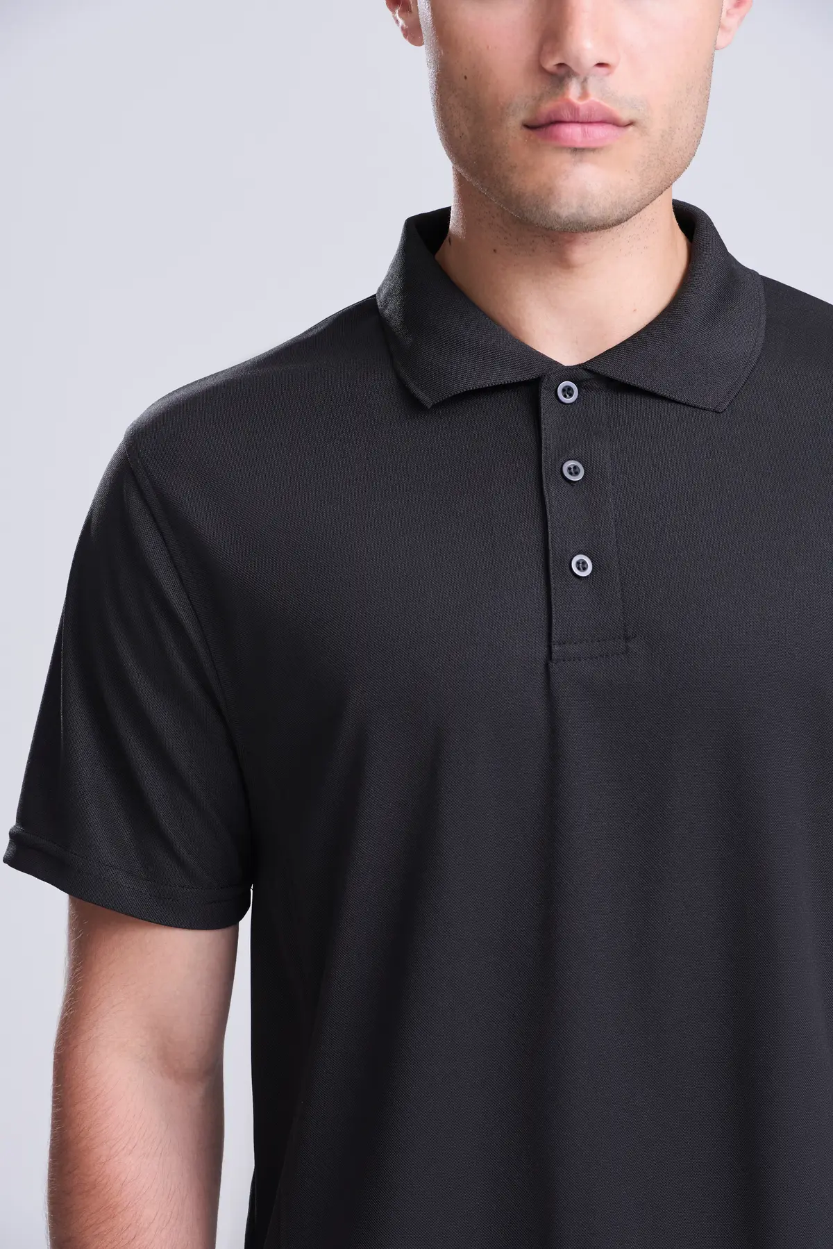 AWDis Just Cool SuperCool performance polo – Jet Black – Original on-model photograph 41