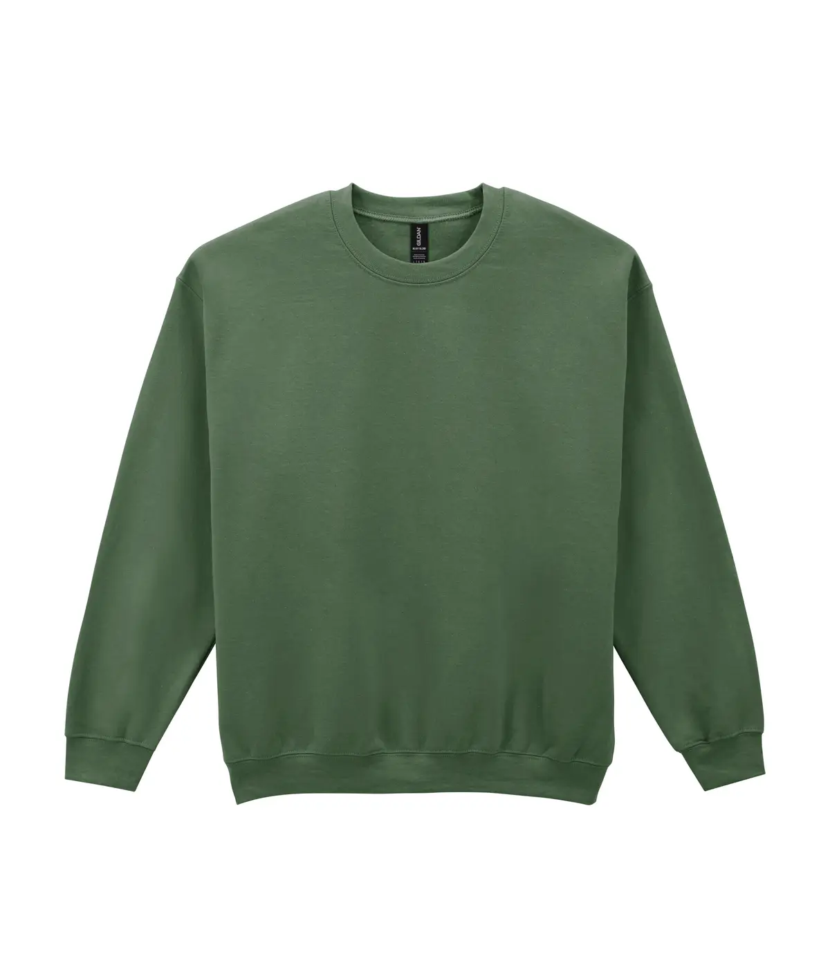 Gildan Heavy Blend Sweatshirt – Military Green – Original product photograph: flat front