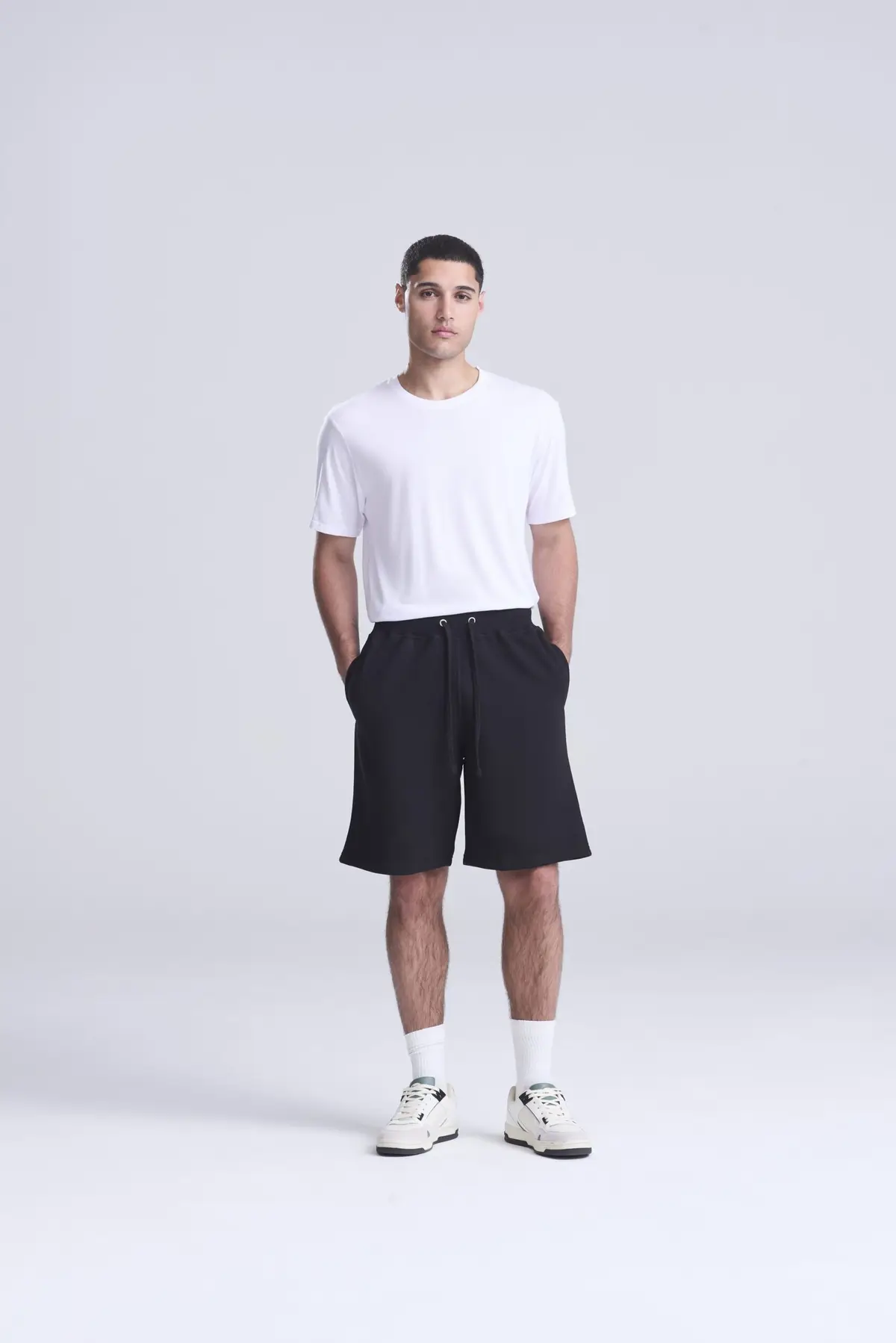 AWDis Just Hoods Campus shorts – Deep Black – AWDis original on-model photograph