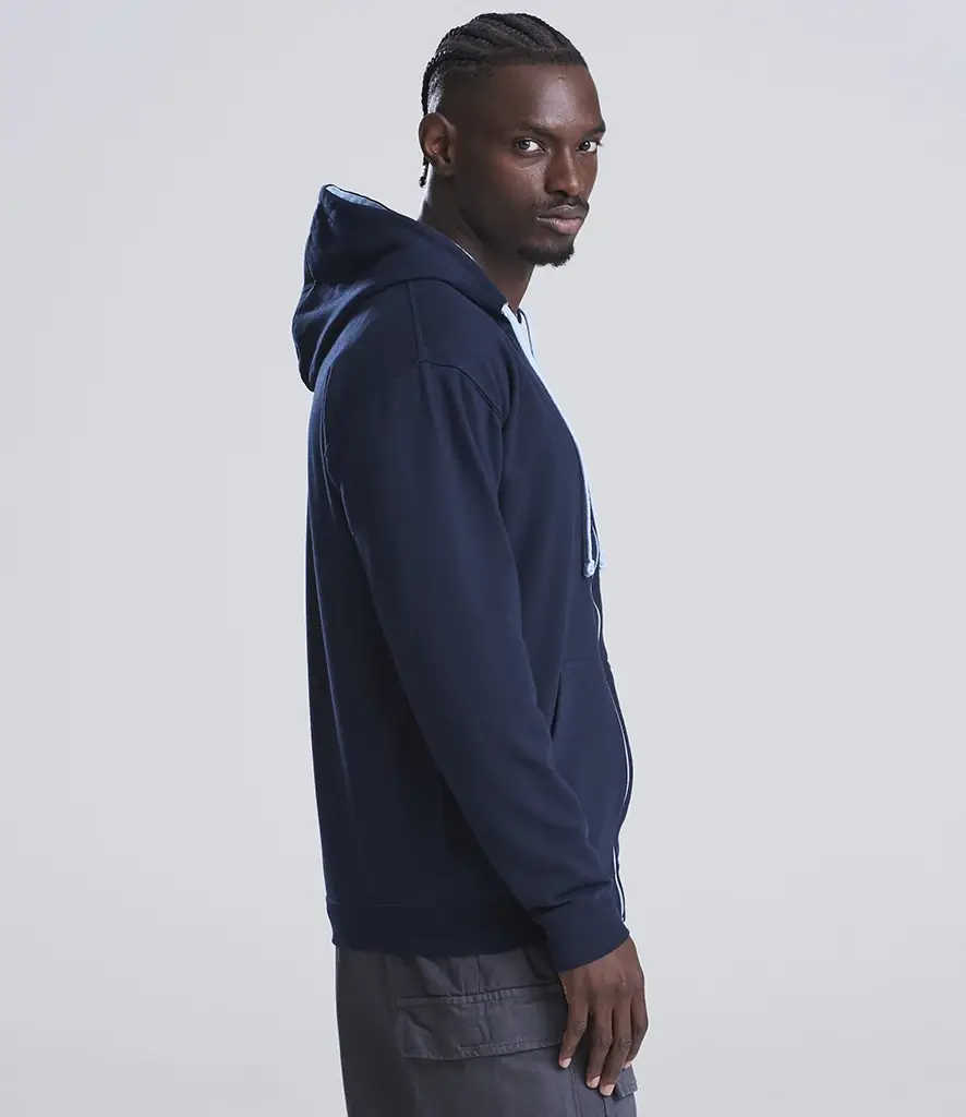 AWDis Just Hoods Varsity zoodie – New French Navy/Sky Blue – JH053 New French Navy/Sky Blue Model