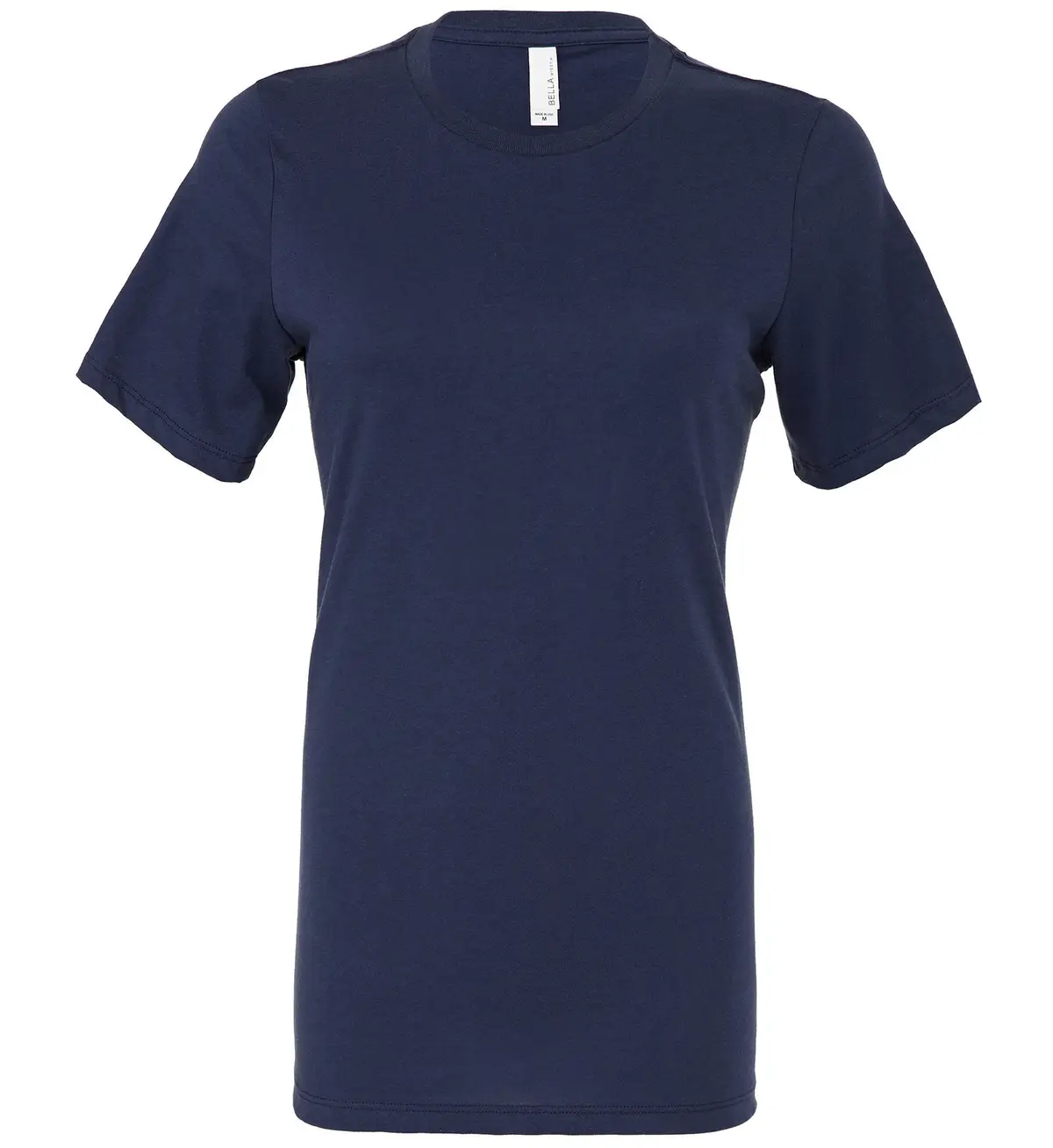 Bella+Canvas Women's relaxed Jersey short sleeve tee – Navy – Manufacturer original blank front